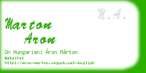 marton aron business card