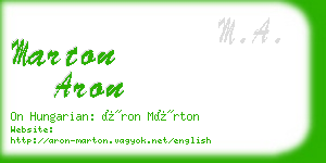 marton aron business card